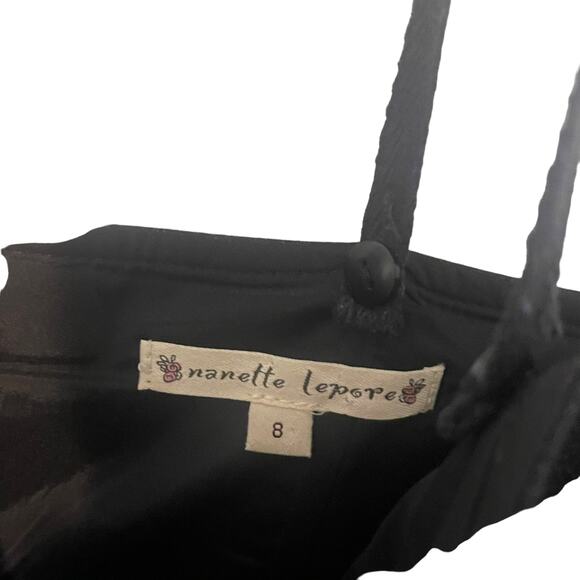 Nanette Lepore Y2k Women's Size 8 Dark Grey Corset Gothic Top - Picture 6 of 11